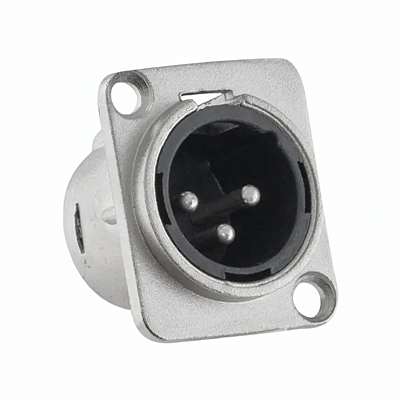 Conector XLR Macho 3 Pinos Para Painel L3MNN01 Santo Angelo