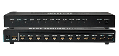 Distribuidor de Vídeo Splitter HDMI 1x12 Portas Dk-1012