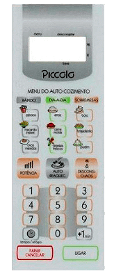 Membrana Microondas Panasonic NN ST 357 Painel Controle