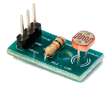 Sensor de Luz LDR P13 para Arduino e Projetos Eletrônicos