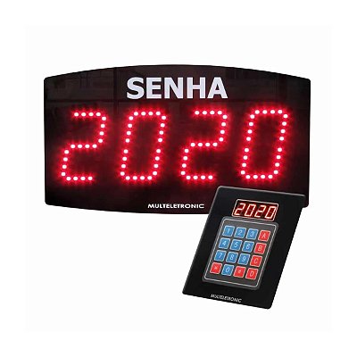 Painel de Senha 4 Dígitos 270X137MM Aleatória Digital com Teclado Multeletronic