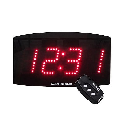 Painel Relógio LED de Alta Visibilidade 240X140MM Multeletronic - Vermelho