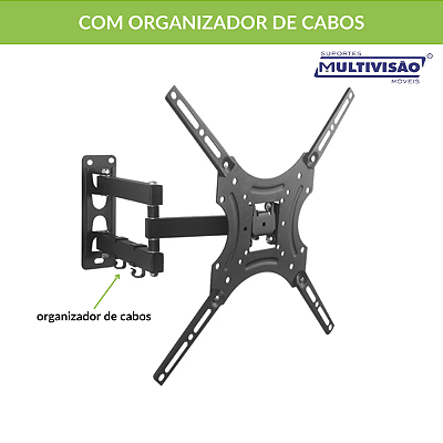 Suporte de TV Triarticulado MI-1755-PR Triart 17 a 55 Polegadas