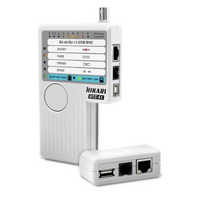 Testador de Cabos RJ45 RJ11 USB BNC HTC-41 Hikari