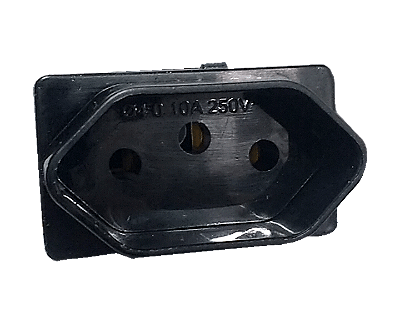Tomada de Piso 2P T 10A 250V Preto Modelo 23044
