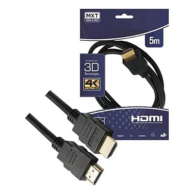 Cabo HDMI 2.0 4K Ultra HD 3D 5M com Filtro MXT