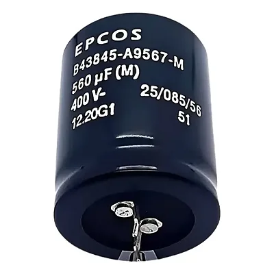 Capacitor Eletrolitico Epcos B43845 560uF 400V 35x45mm