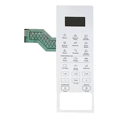 Membrana Micro-ondas Brastemp BMS 46 AB Branca Sem Relevo