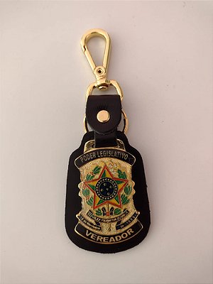Chaveiro Personalizado Vereador em Couro Legítimo