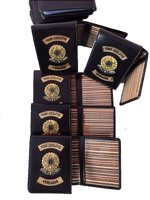 Porta Documento em Couro – Poder Legislativo Vereador com Brasão da República