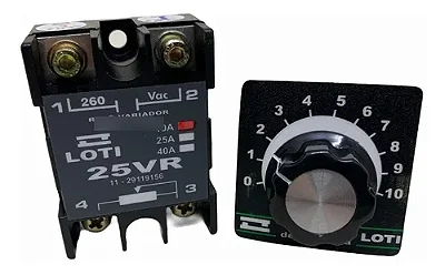 Loti Rele de estado sólido monofásico C/Potenciômetro 10A 220V 220K