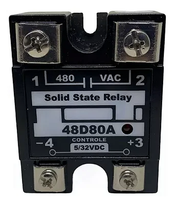 Loti Rele de estado sólido monofásico 80A  480V- 5/32Vdc 48d80