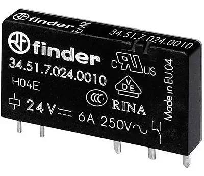 Bobina Relé  Finder 6a 24vdc 1 Contato Reversível 24v