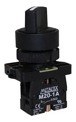 Chave Seletora Plastica 22mm 2Posicao Fixa 1NA Ed21