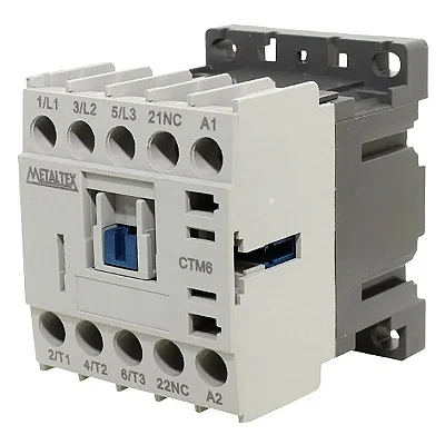 Mini Contator CTM6 Tripolar 7A 220V 1NF Metaltex