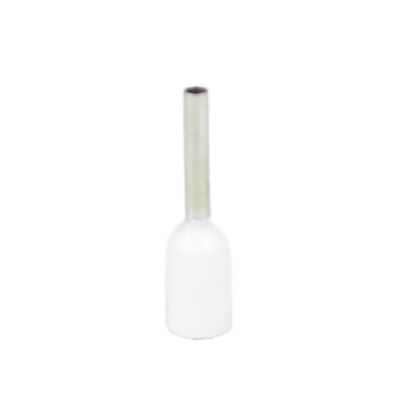 Terminal Tubular Simples 0,75MM Cinza/Branco Pacote 100PC