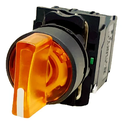 Chave Seletora Ilum 2P Metalica  XB2 -BK2561 Amarela 24V 22MM 1NA