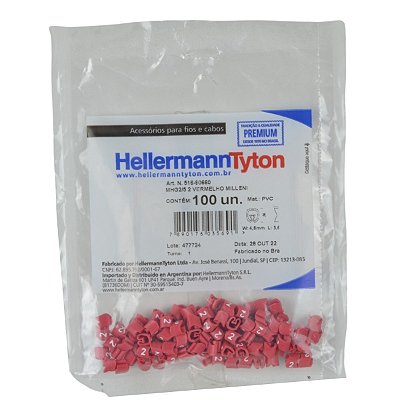 Anilha Hellermann MHG2/5 2 Vermelha