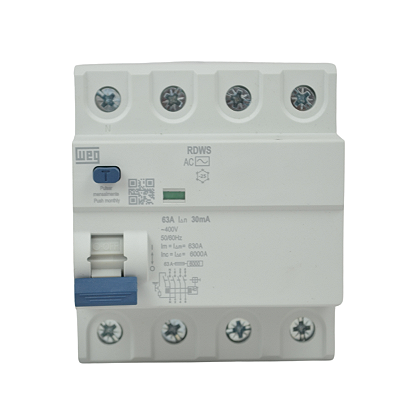Interruptor DR Diferencial Residual Weg Tetrapolar 63A 30mA