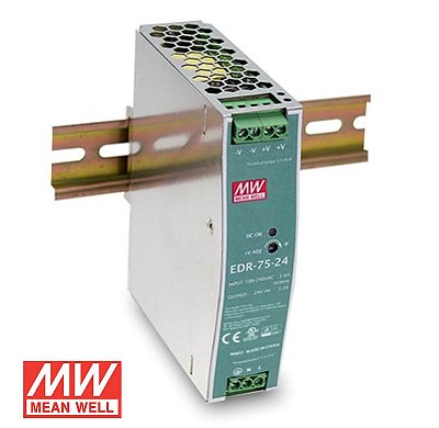 Fonte Chaveada Bivolt Trilho Din 24VCC 5A 120W
