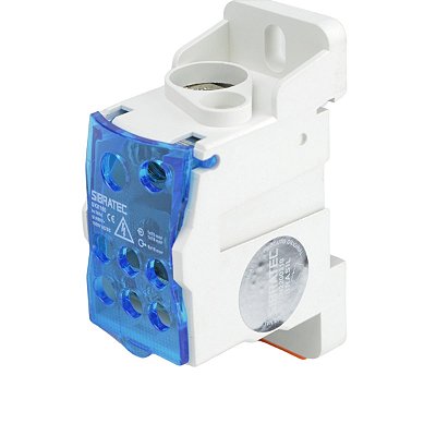 Bloco de Distribuição UKK-100A 2 Entrada cabo 16 e 70mm - Fixação Trilho DIN