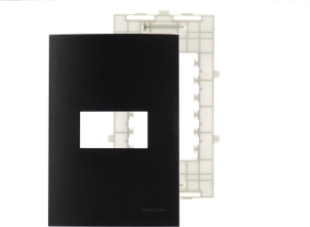 Clean Ebony Grafit  Placa 4 X 2  1 Posto Horizontal C/Sup