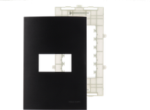 Placa 4X2 1 Tecla C/Suporte Preto Ebony