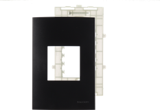 Placa 4X2 2 Tecla Juntas C/Suporte Preto Ebony