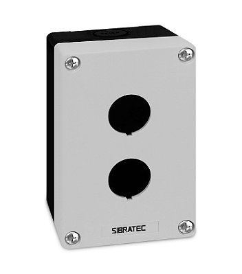 Caixa 2 Furo 22ømm- Sem Botao - Vazia Tampa Cinza  Bx1/2