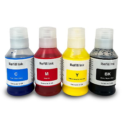 TINTA REFILL INK - CANON - PIGMENTADA - KIT DE 4 CORES - 100ML