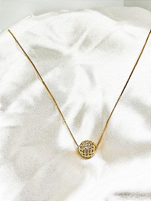 Colar com Bola Cravejada