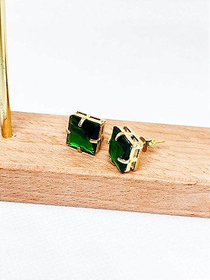 Brinco Fusion Verde Quadrado