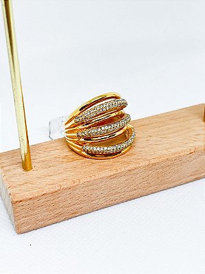 Anel Cravejado Estilizado