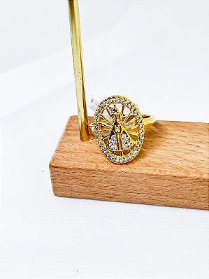 Anel Nossa Senhora Cravejado