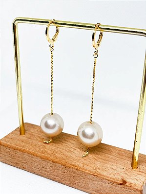 Brinco Rabicho Pérola Grande