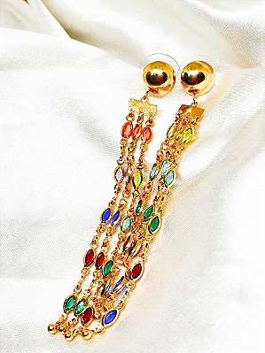 Brinco Franja Colorida