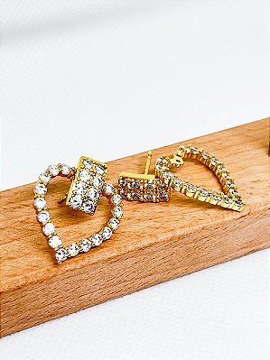 Brinco Coração Cristal