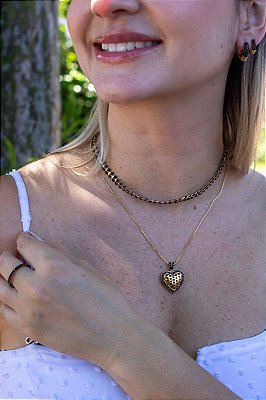 ✨ Colar Coração Preto