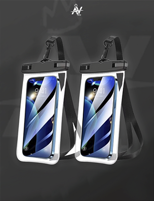 Capa Bolsa Prova Dágua Impermeável Celular Transparente Universal