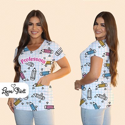 BATA COM BOLSO/SCRUB PROFISSÃO PROFESSORA LÁPIS TOTAL 3