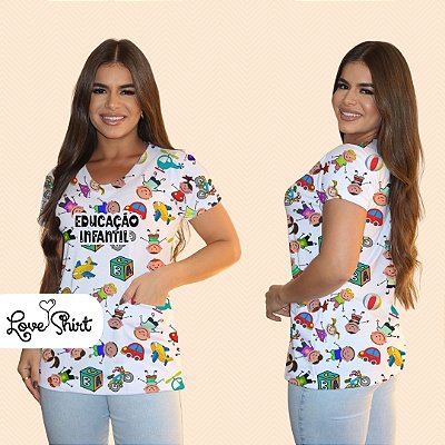 BATA COM BOLSO/SCRUB PROFISSÃO EDUCAÇÃO INFANTIL VARIADA 5