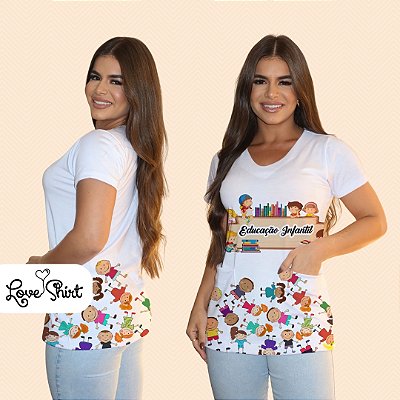 BATA COM BOLSO/SCRUB PROFISSÃO EDUCAÇÃO INFANTIL BARRA CRIANÇAS
