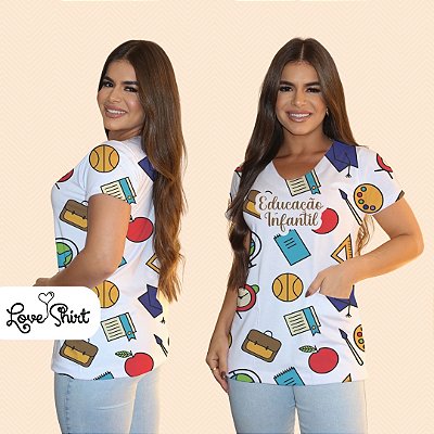 BATA COM BOLSO/SCRUB PROFISSÃO EDUCAÇÃO INFANTIL VARIADA 6