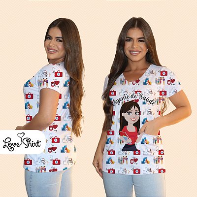 BATA COM BOLSO/SCRUB PROFISSÃO AGENTE DE SAÚDE BONECA VARIADA