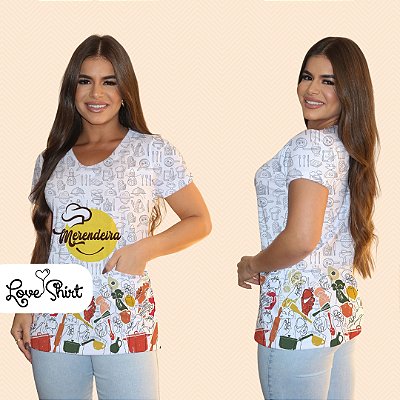 BATA COM BOLSO/SCRUB PROFISSÃO MERENDEIRA VARIADA