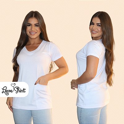 BATA COM BOLSO/SCRUB BRANCA LISA