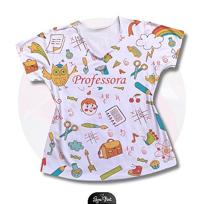 T-SHIRT PROFISSÃO PROFESSORA ESCOLAR VARIADA TOTAL