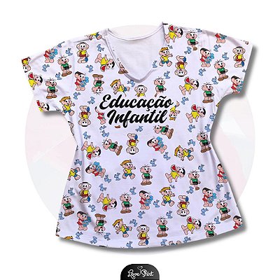 T-SHIRT PROFISSÃO EDUCAÇÃO INFANTIL TURMA DA MÔNICA TOTAL 2