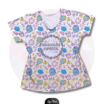 T-SHIRT PROFISSÃO EDUCAÇÃO INFANTIL ESCOLAR VARIADA
