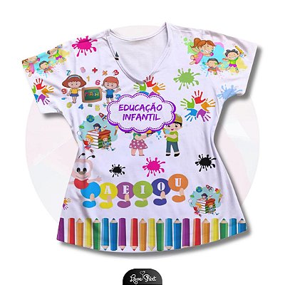 T-SHIRT PROFISSÃO EDUCAÇÃO INFANTIL CENTOPEIA ABC